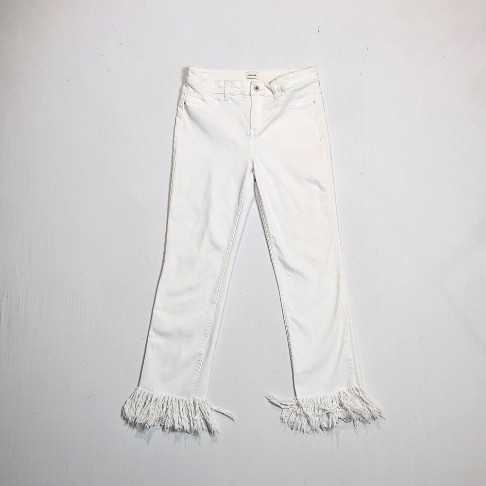 Sneak Peak -  Mid Rise, Raw Frayed, Stretch Denim Jeans Size: 9